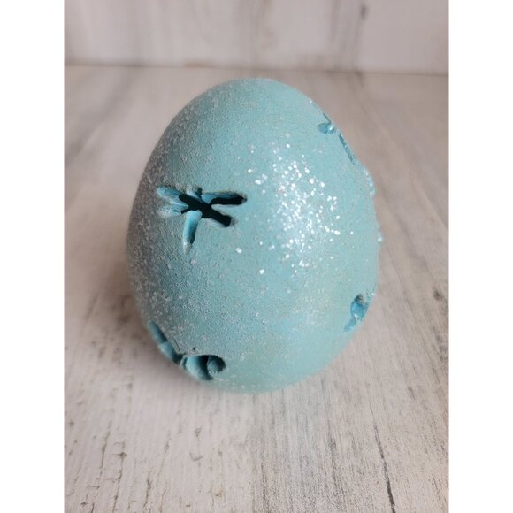 Blue glitter Easter eggs spring butterfly dragonfly home decor - Picture 4 of 8